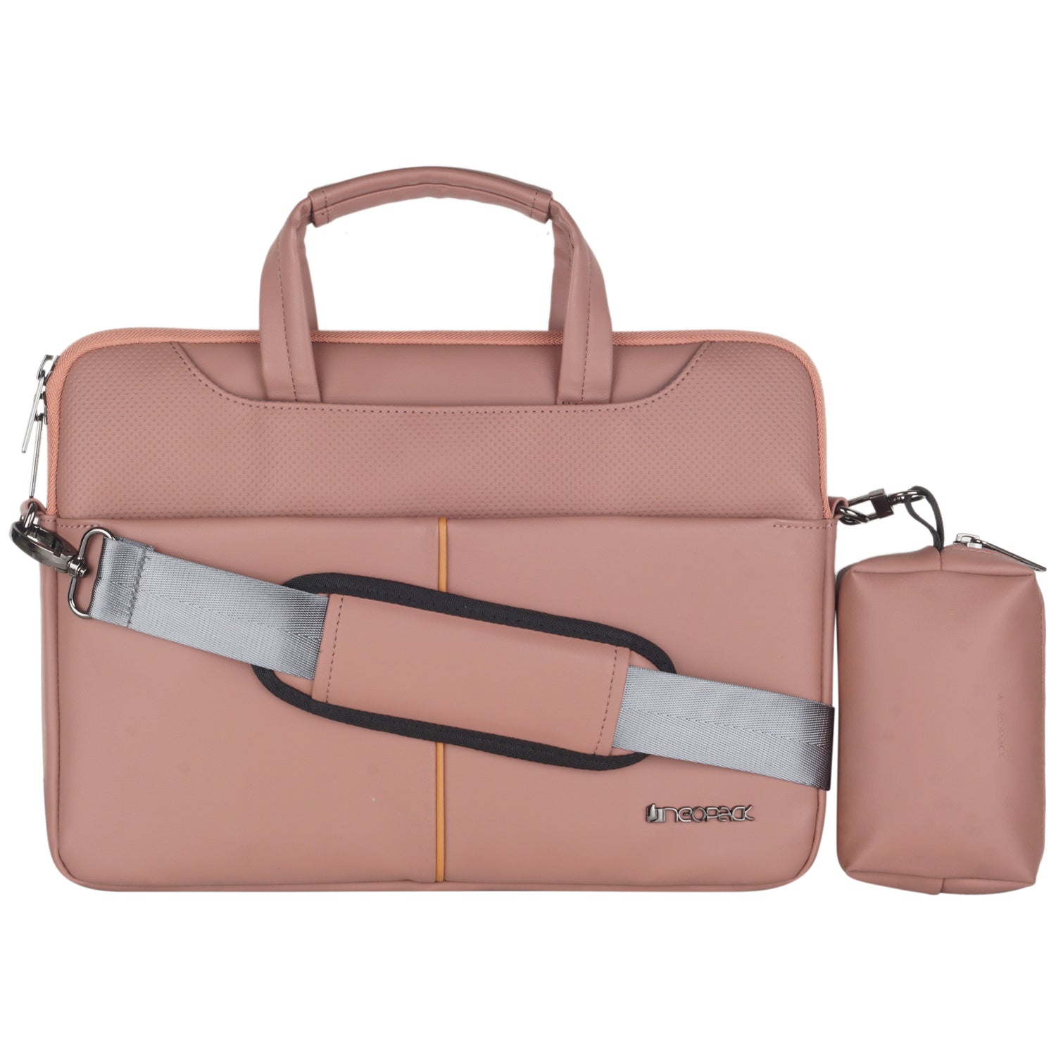 Leather Sleeve with Pouch for Upto 14.2 Macbooks (Pink) – Neopack